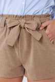 Slate Grey Paperbag Shorts For Women LARGE - Dropwear