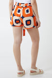 Green Abstract Belted Shorts For Women MEDIUM - Dropwear