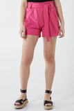 Black Paper Bag Waist Belted Shorts For Women MEDIUM - Dropwear