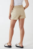 Light Blue Paper Bag Waist Belted Shorts For Women SMALL - Dropwear