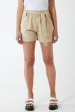 Hot Pink Paper Bag Waist Belted Shorts For Women MEDIUM - Dropwear