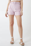 Blue Wide Belted Shorts For Women 8 - Dropwear