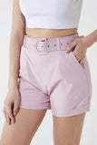 Black Wide Belted Shorts For Women 8 - Dropwear