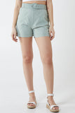 Pink Wide Belted Shorts For Women 12 - Dropwear