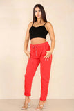 Mocha Italian Glitter Drawstring Waistband Magic Pants For Women 12 - Dropwear