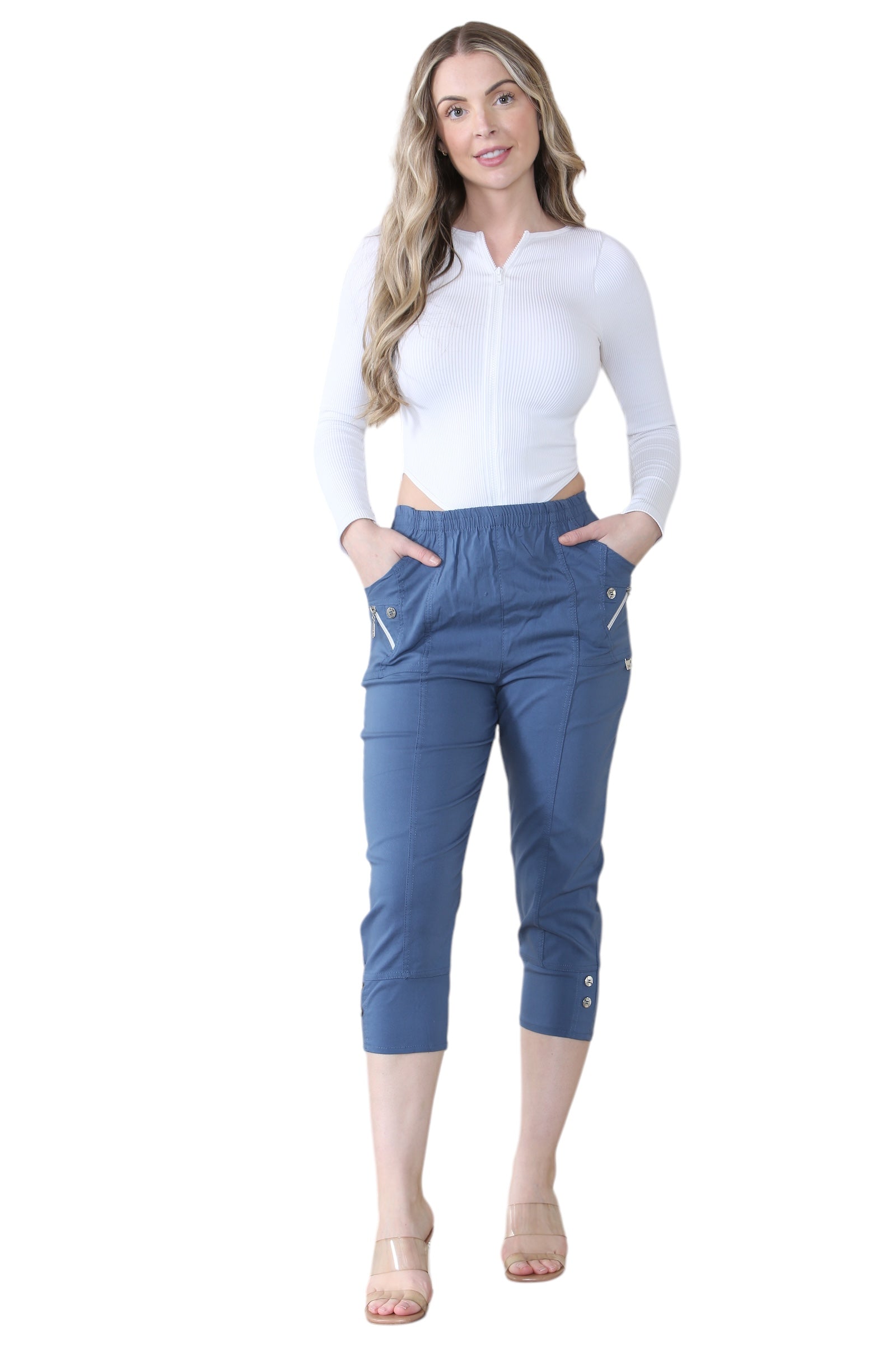 Black Cherry Berry Capri Trousers For Women 16 - Dropwear