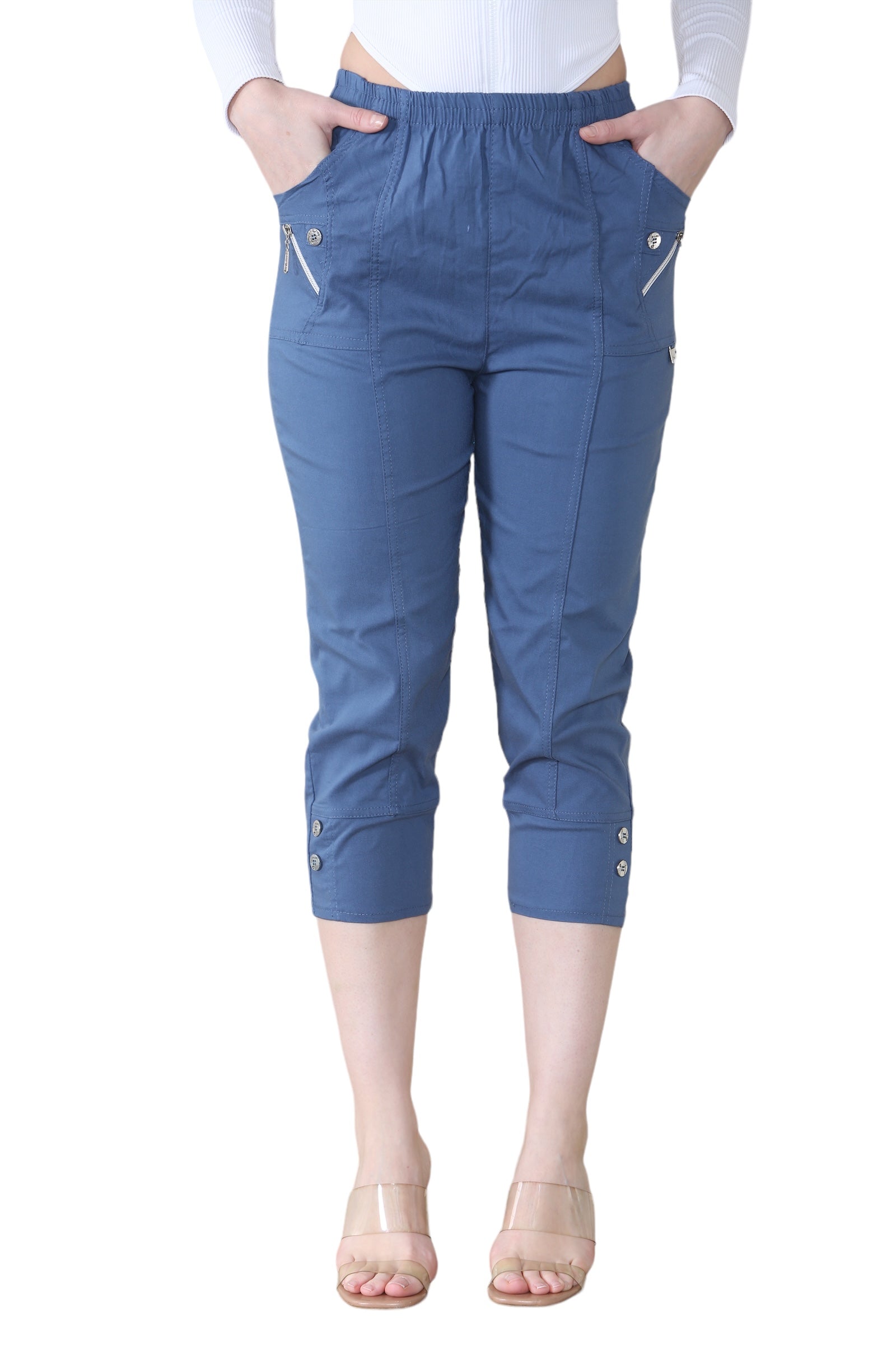 Black Cherry Berry Capri Trousers For Women 18 - Dropwear