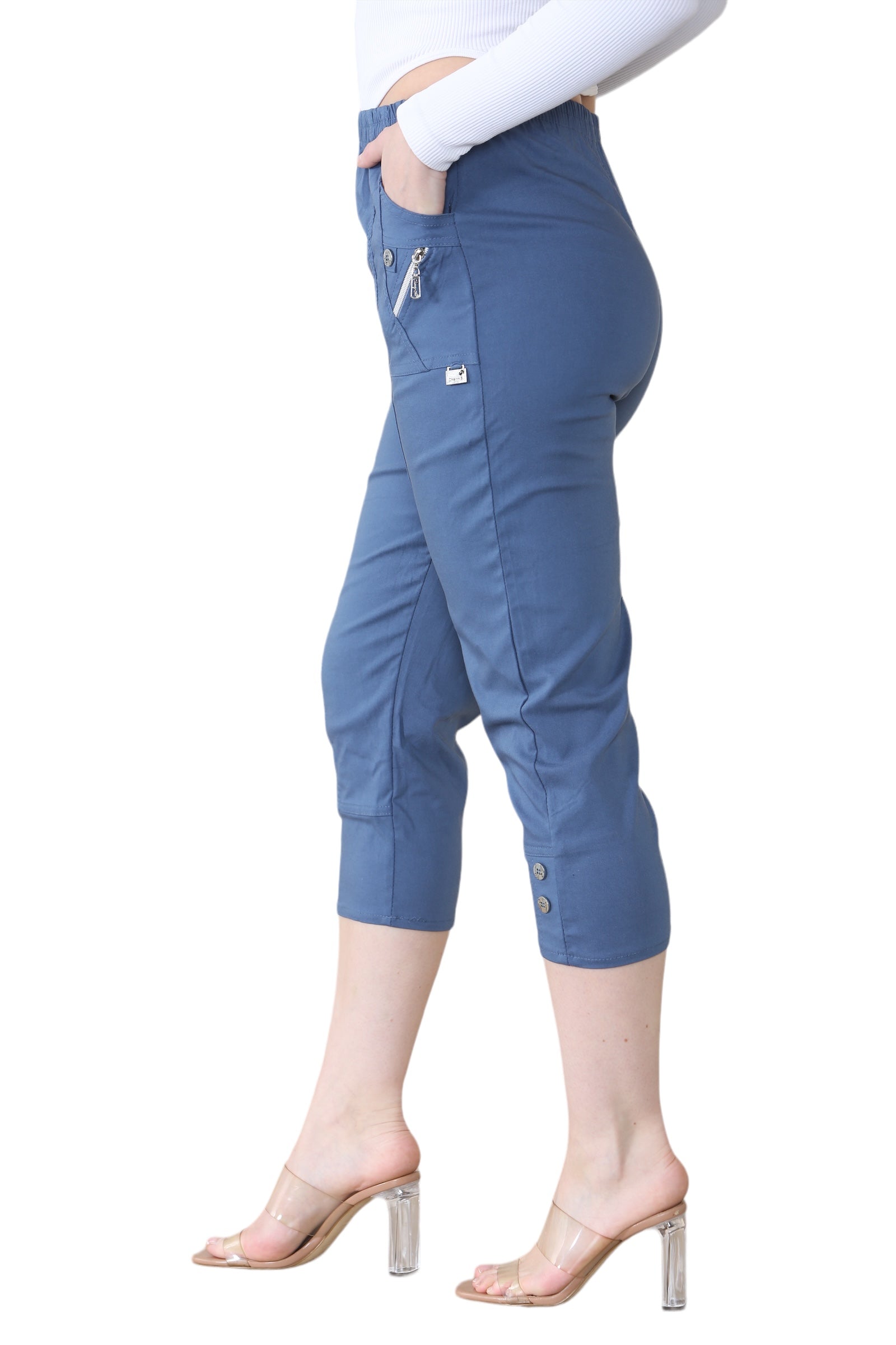Black Cherry Berry Capri Trousers For Women 20 - Dropwear