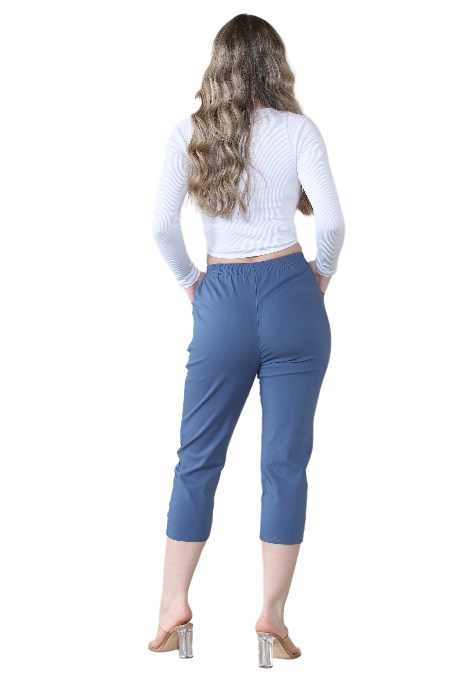 Black Cherry Berry Capri Trousers For Women 22 - Dropwear
