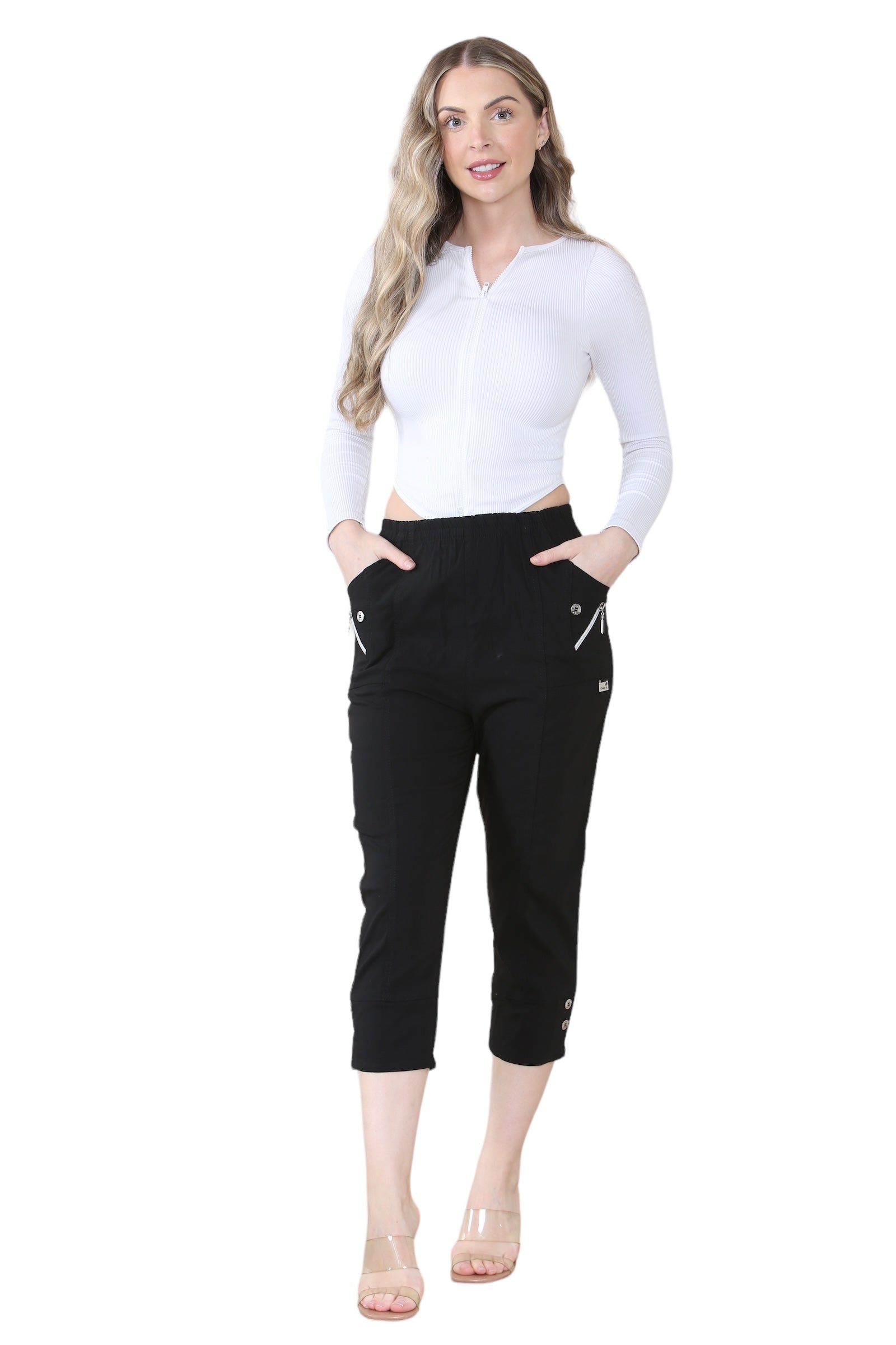 Denim Cherry Berry Capri Trousers For Women 22 - Dropwear