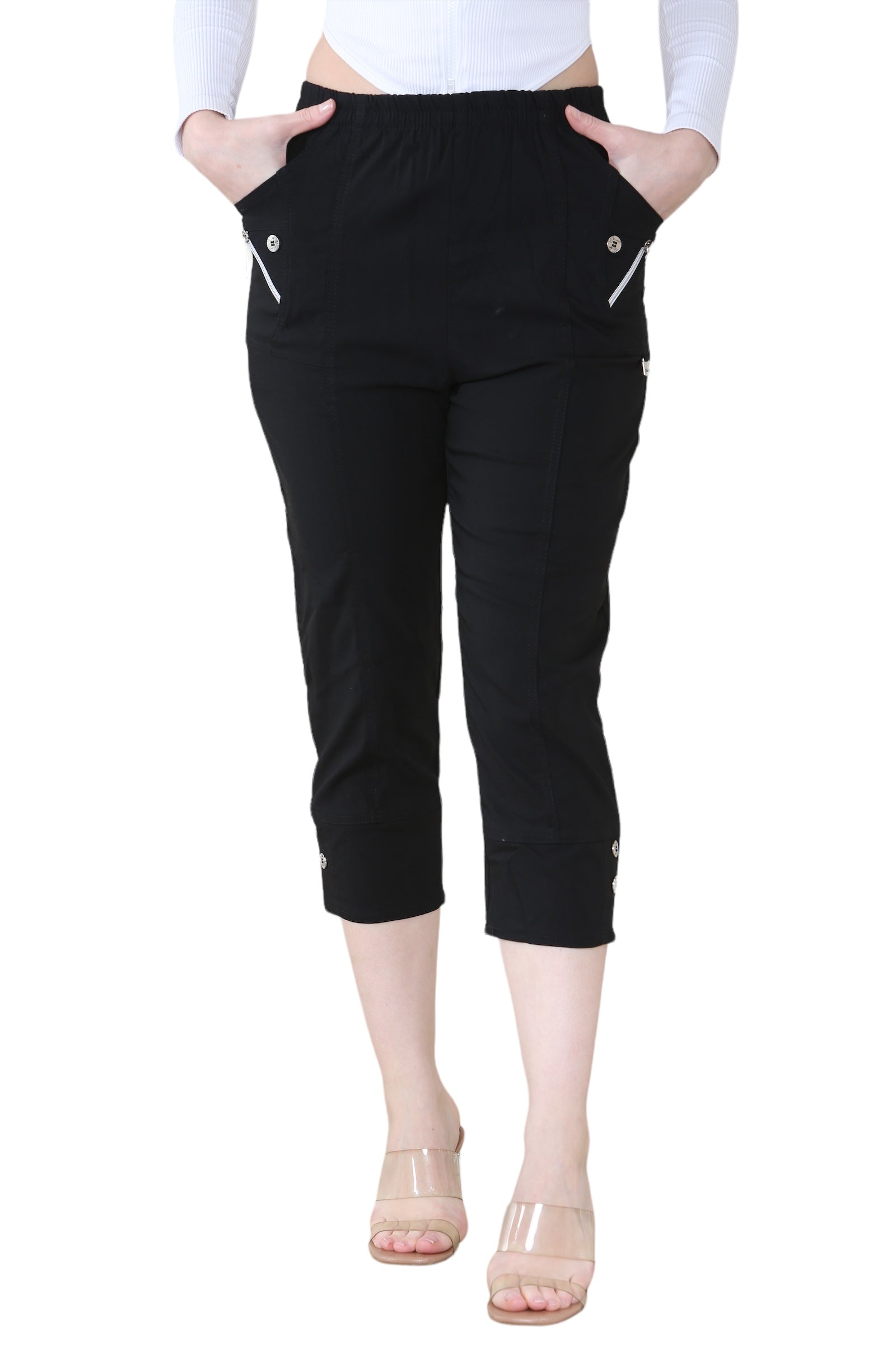 Denim Cherry Berry Capri Trousers For Women 24 - Dropwear