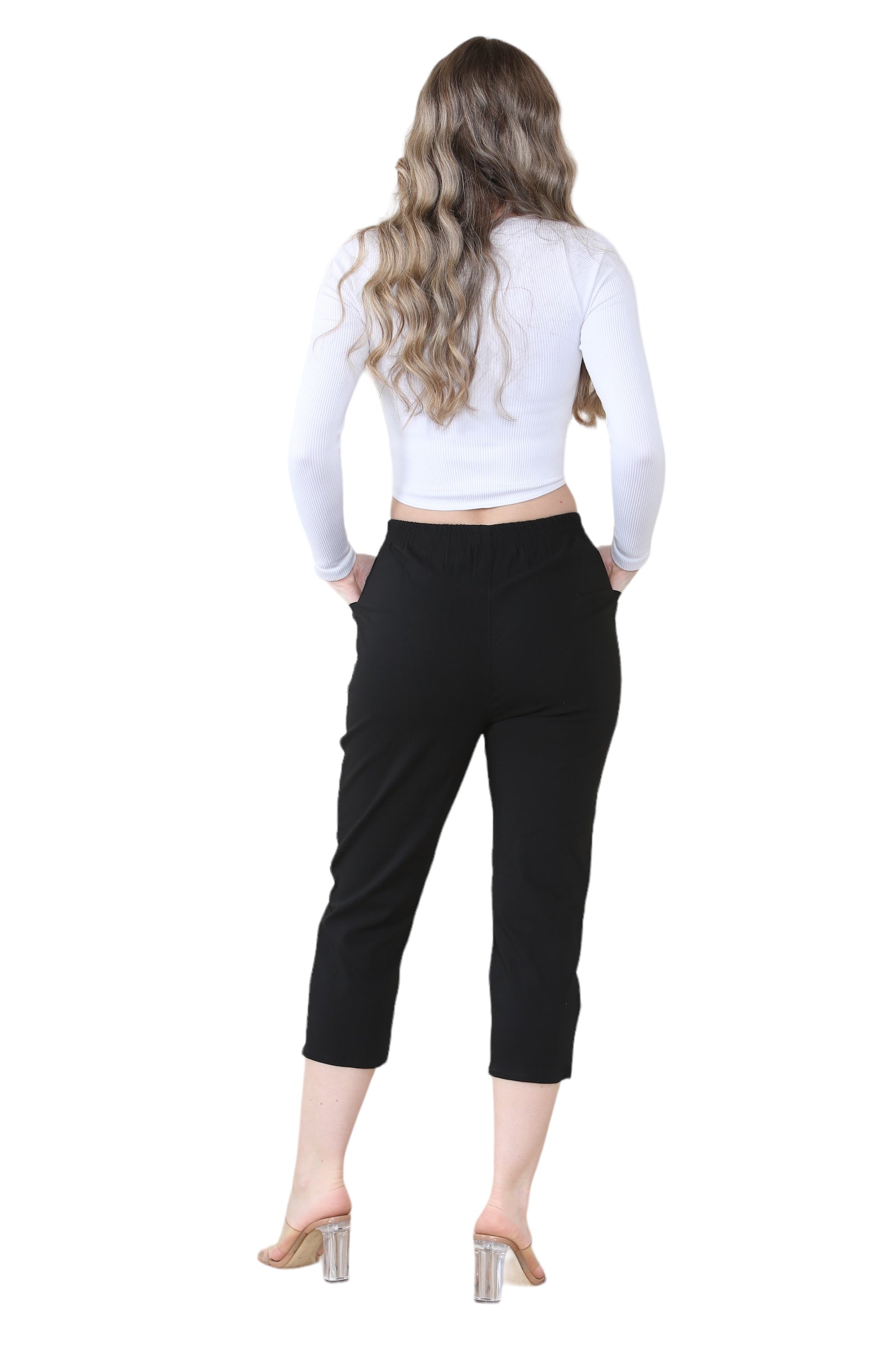 Grey Cherry Berry Capri Trousers For Women 12 - Dropwear