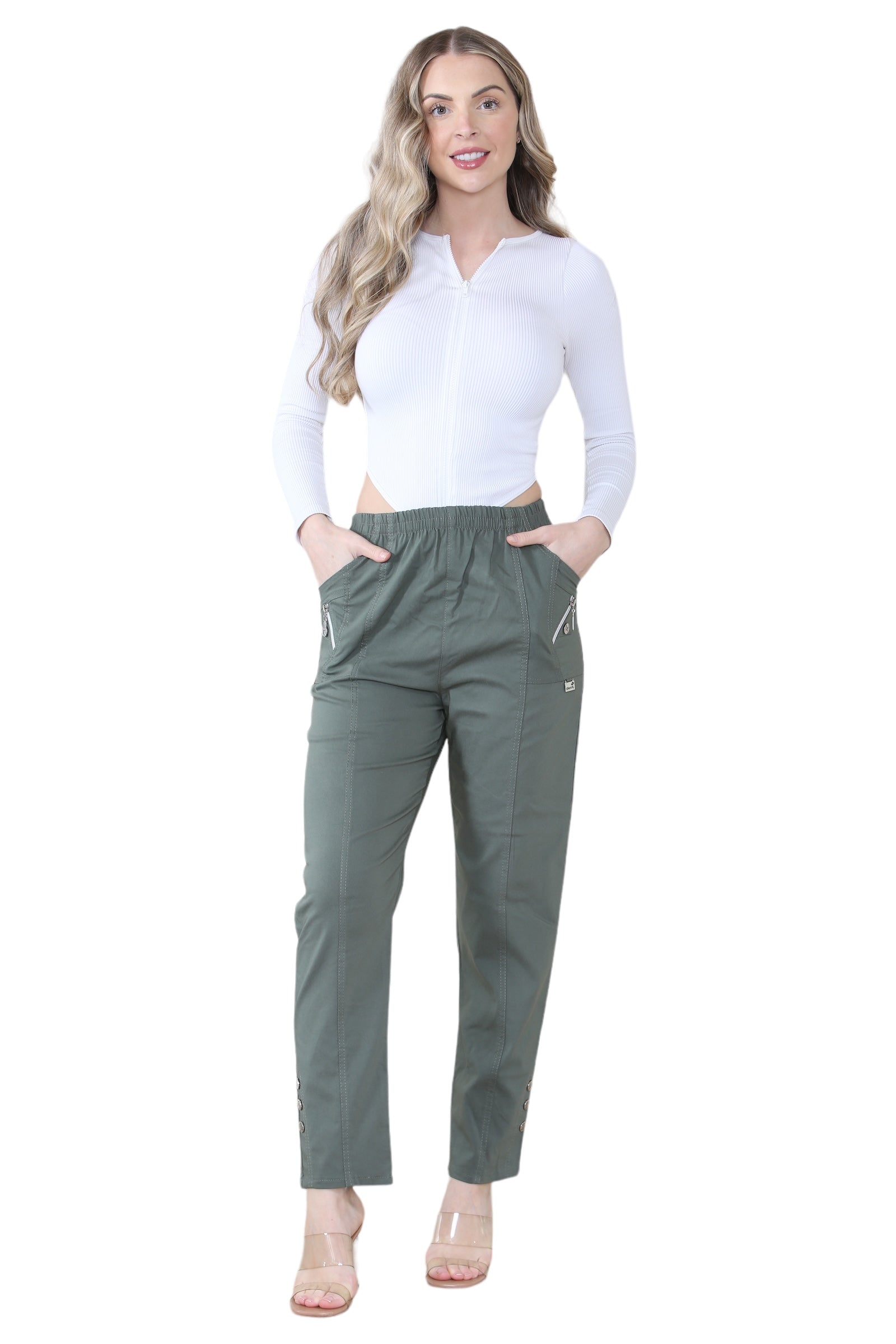 Grey Full Length Cherry Berry Long Pants Women Trousers For Women 24 - Dropwear