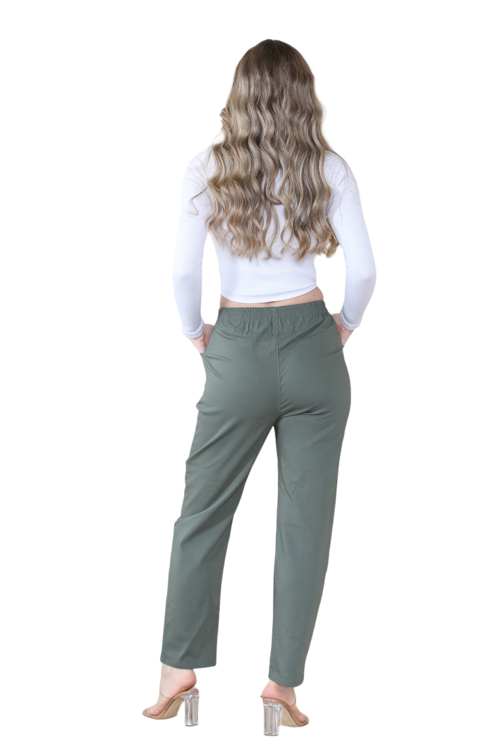 Khaki Full Length Cherry Berry Long Pants Women Trousers For Women 14 - Dropwear