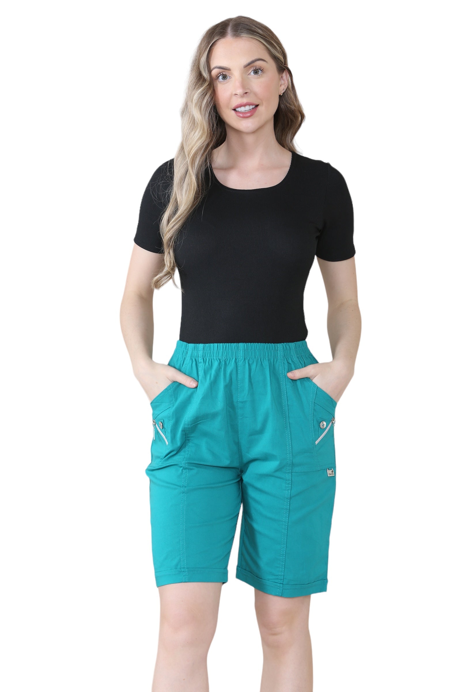 Jade Green Cherry Berry Short Pants For Women 12 - Dropwear