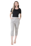Grey Cherry Berry Capri Trousers For Women 14 - Dropwear