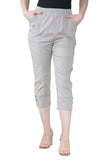 Grey Cherry Berry Capri Trousers For Women 16 - Dropwear
