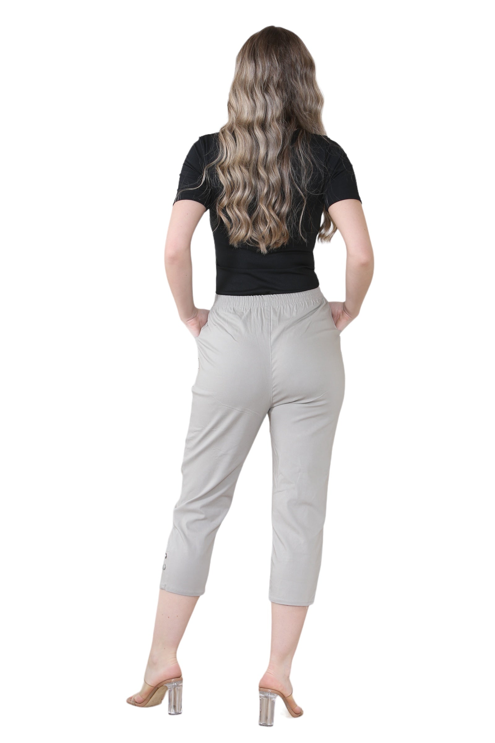 Grey Cherry Berry Capri Trousers For Women 20 - Dropwear
