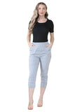 Grey Cherry Berry Capri Trousers For Women 22 - Dropwear