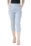 Grey Cherry Berry Capri Trousers For Women 24 - Dropwear