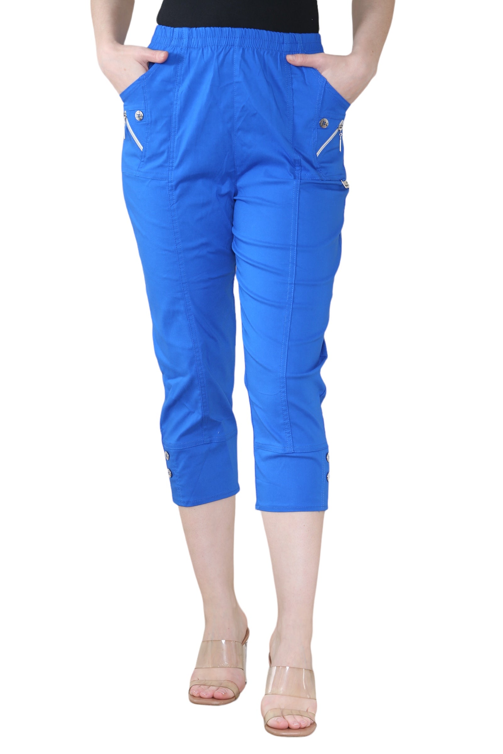 Khaki Cherry Berry Capri Trousers For Women 16 - Dropwear
