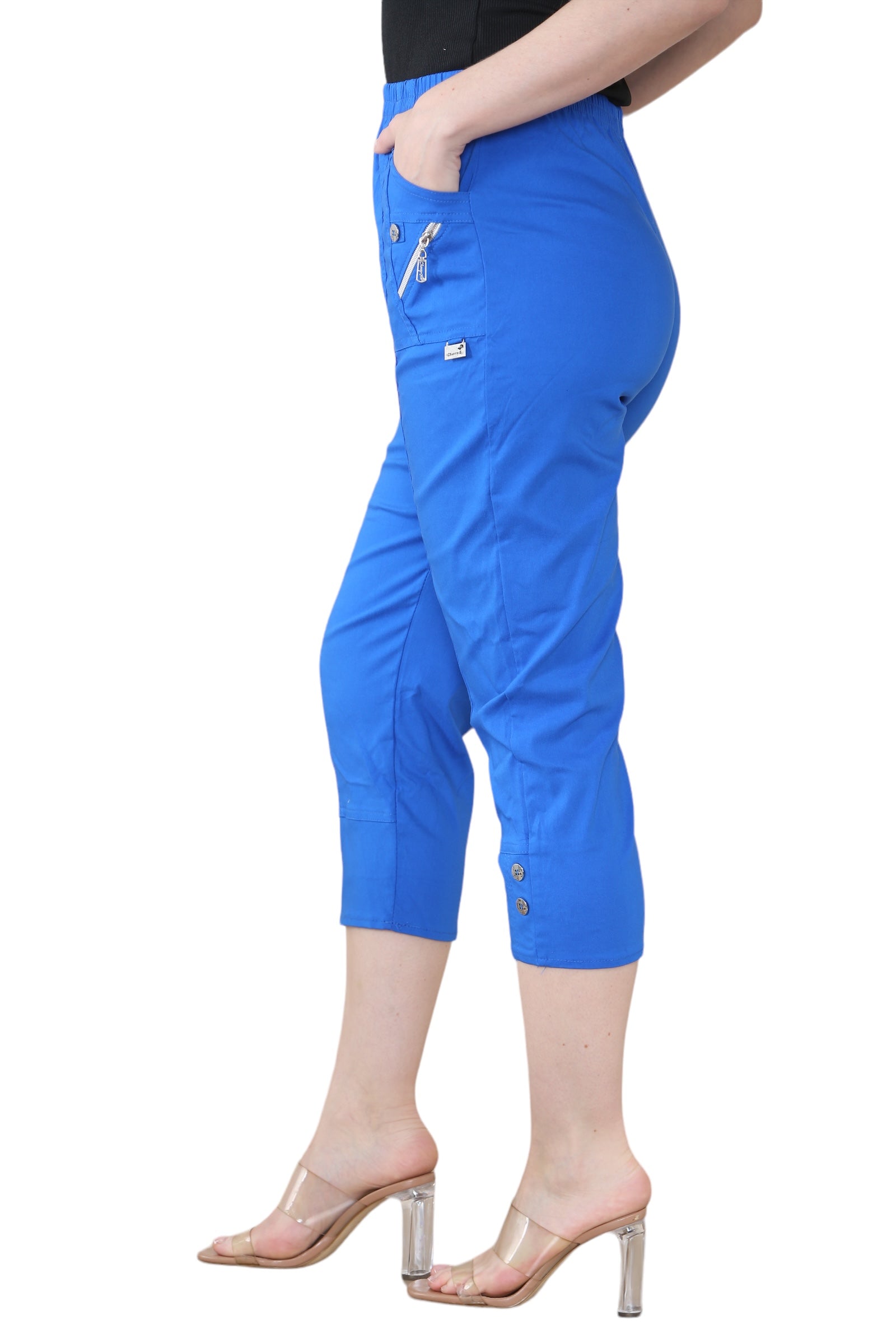 Khaki Cherry Berry Capri Trousers For Women 18 - Dropwear