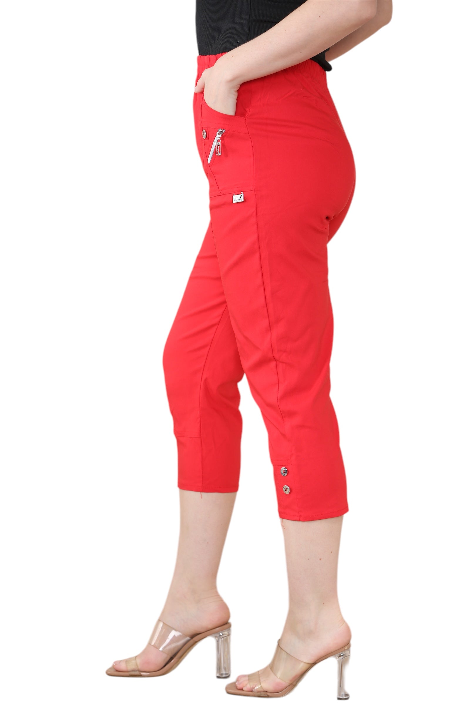 Mocha Cherry Berry Capri Trousers For Women 10 - Dropwear