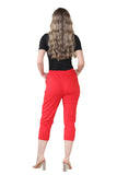 Mocha Cherry Berry Capri Trousers For Women 12 - Dropwear