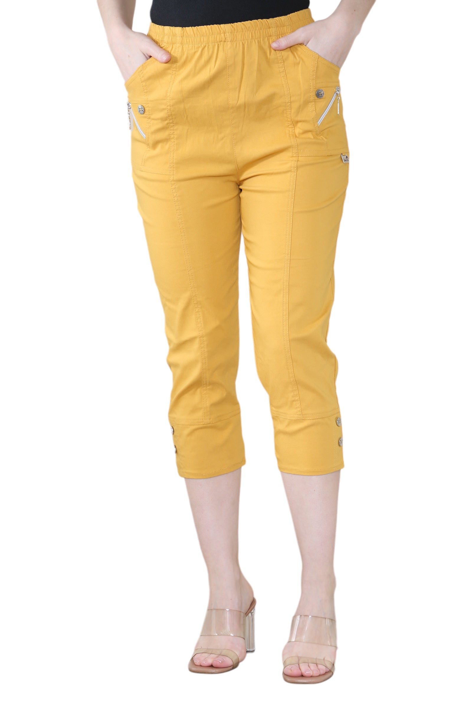 Mocha Cherry Berry Capri Trousers For Women 14 - Dropwear