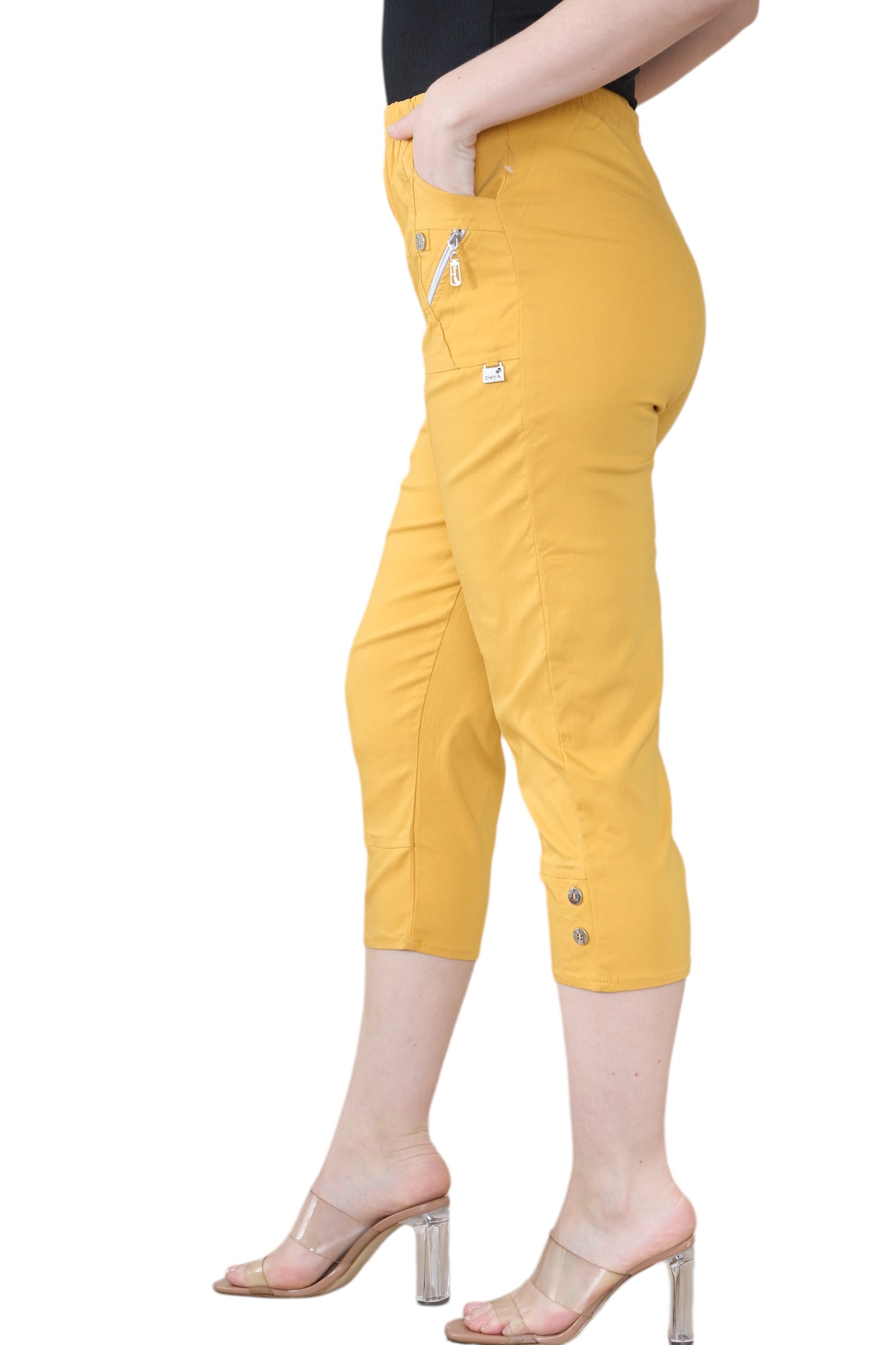 Mocha Cherry Berry Capri Trousers For Women 16 - Dropwear