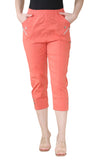 Mocha Cherry Berry Capri Trousers For Women 22 - Dropwear