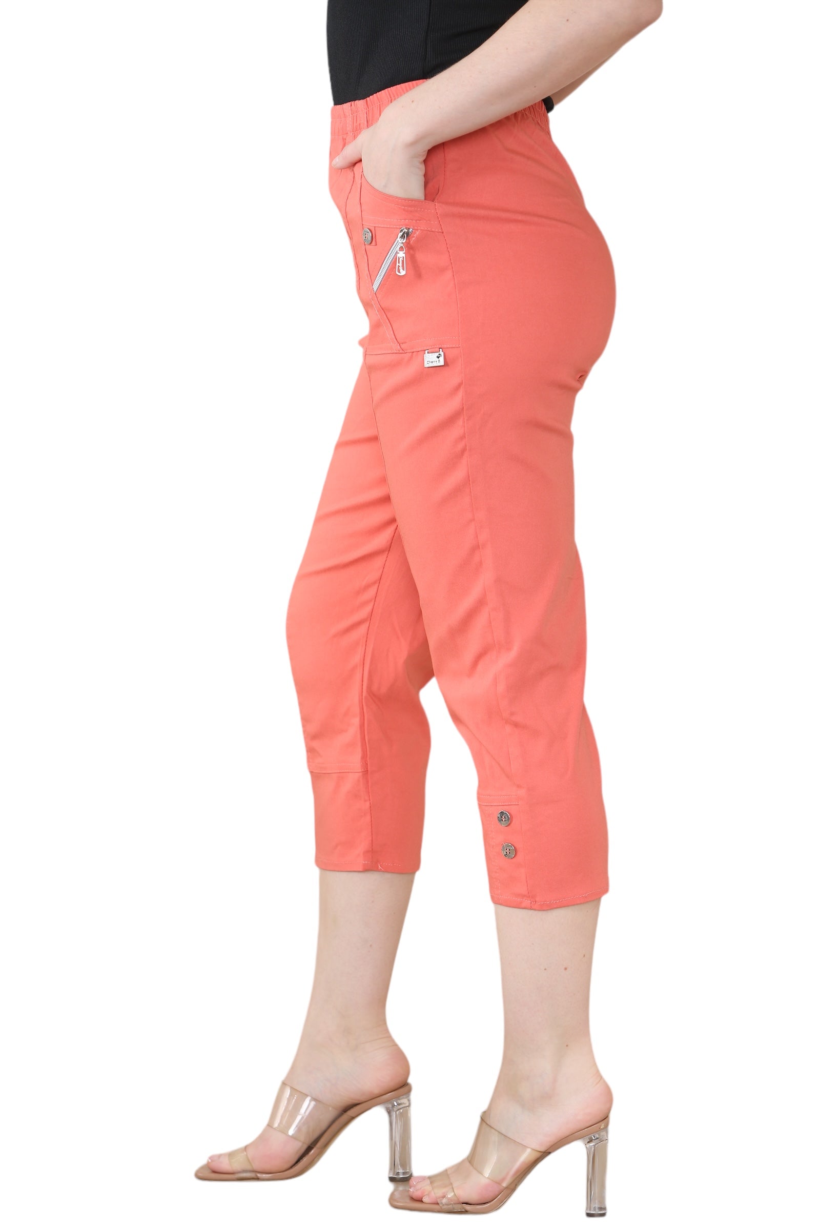 Mocha Cherry Berry Capri Trousers For Women 24 - Dropwear
