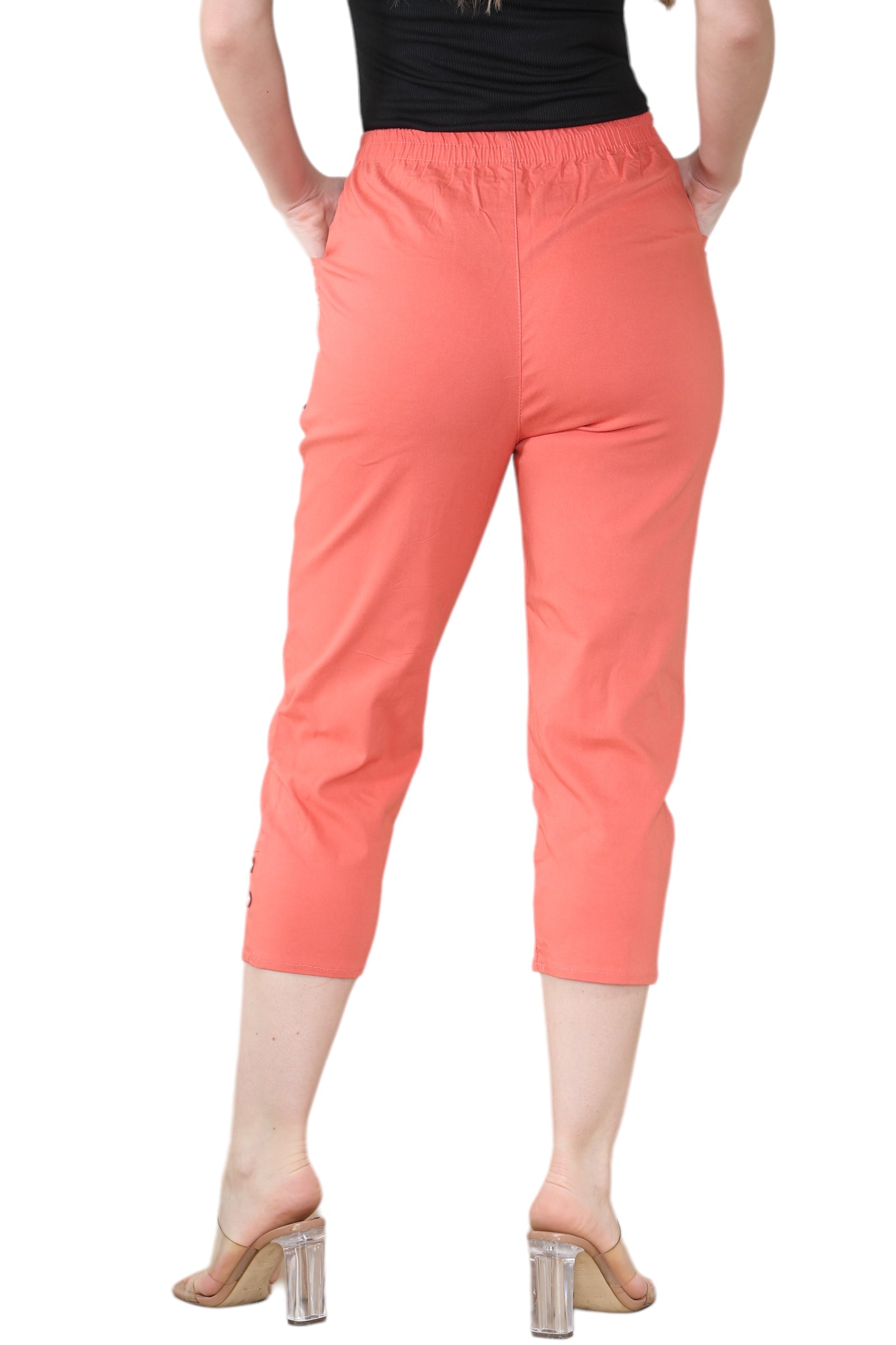 Mustard Cherry Berry Capri Trousers For Women 10 - Dropwear