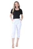 Navy Cherry Berry Capri Trousers For Women 12 - Dropwear