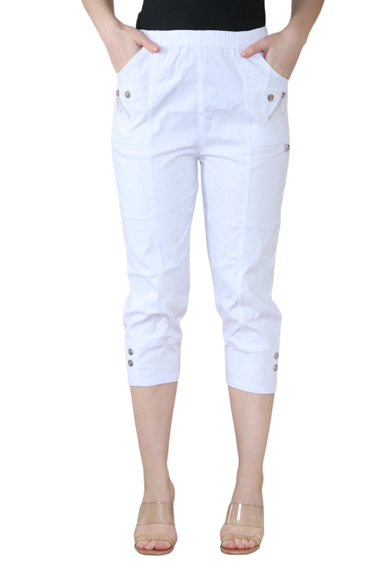Navy Cherry Berry Capri Trousers For Women 14 - Dropwear