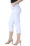 Navy Cherry Berry Capri Trousers For Women 16 - Dropwear