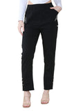 Black Full Length Cherry Berry Long Pants Women Trousers For Women 24 - Dropwear