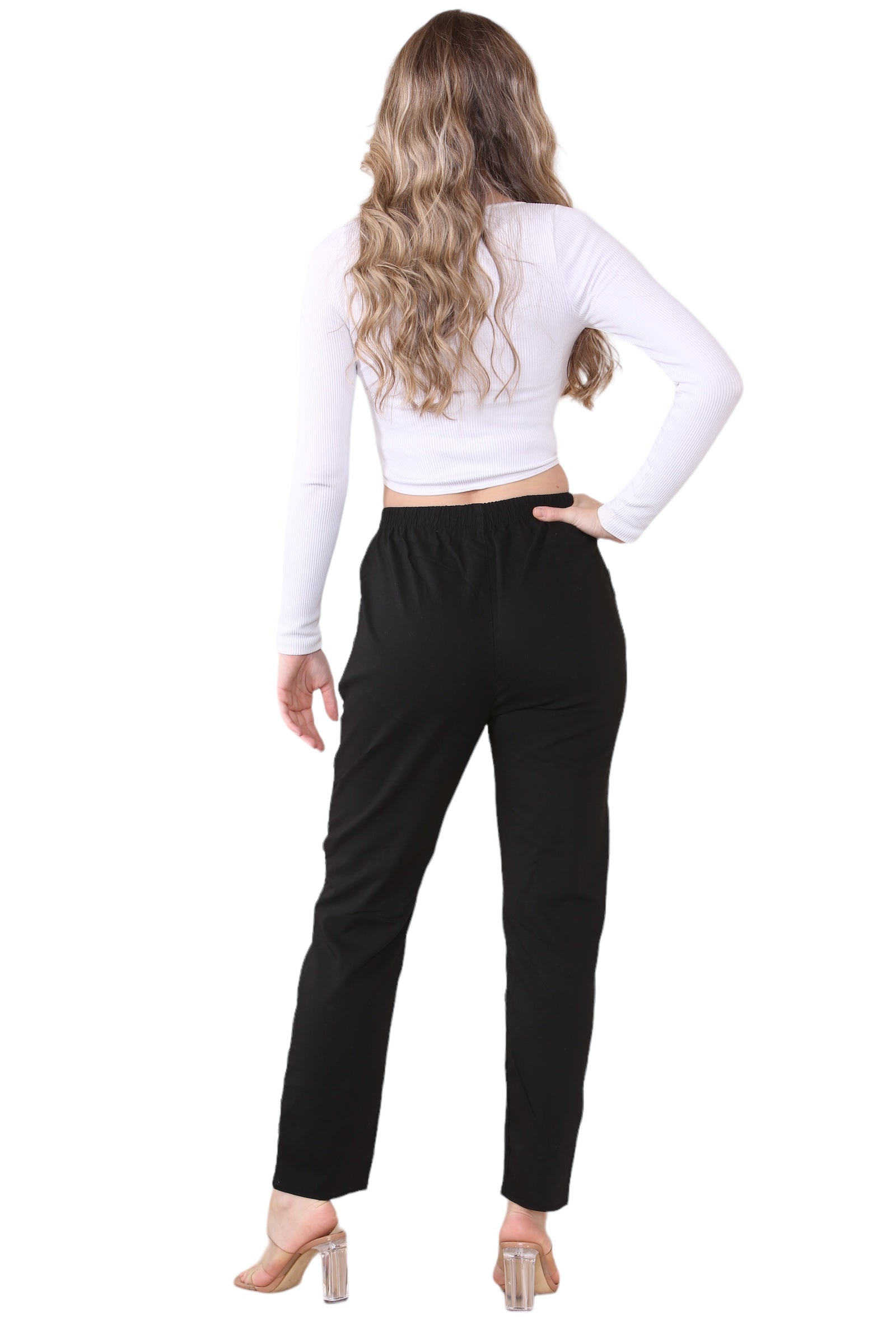 Navy Full Length Cherry Berry Long Pants Women Trousers For Women 12 - Dropwear