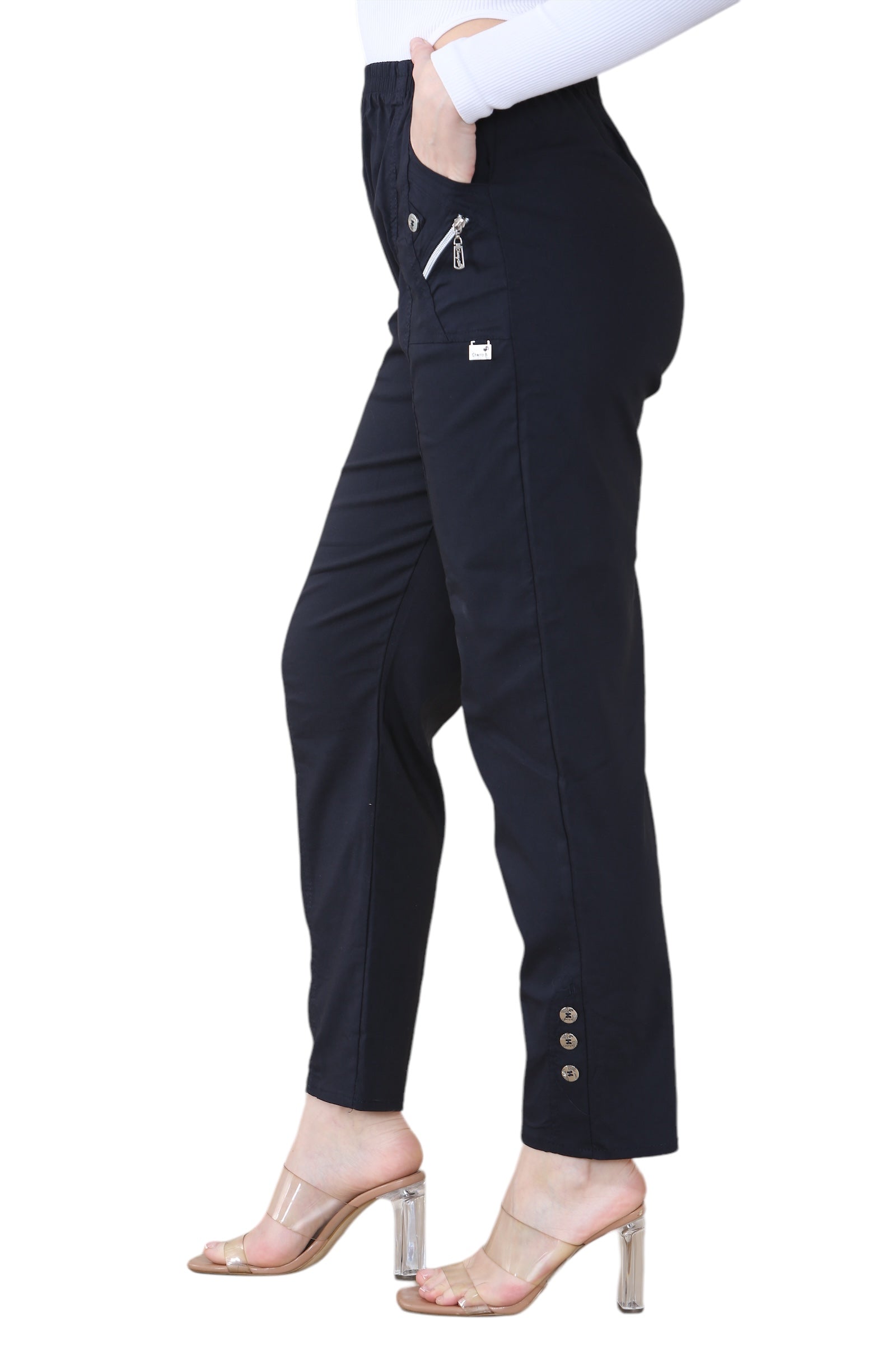 Grey Full Length Cherry Berry Long Pants Women Trousers For Women 12 - Dropwear