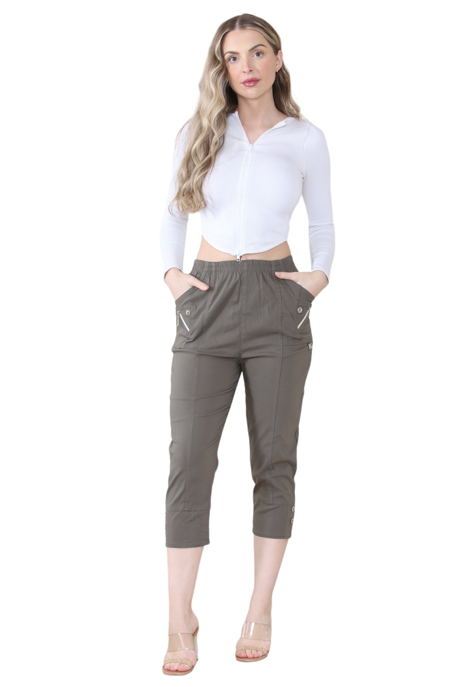 Black Cherry Berry Capri Trousers For Women 24 - Dropwear