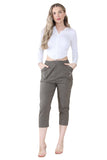 Black Cherry Berry Capri Trousers For Women 24 - Dropwear