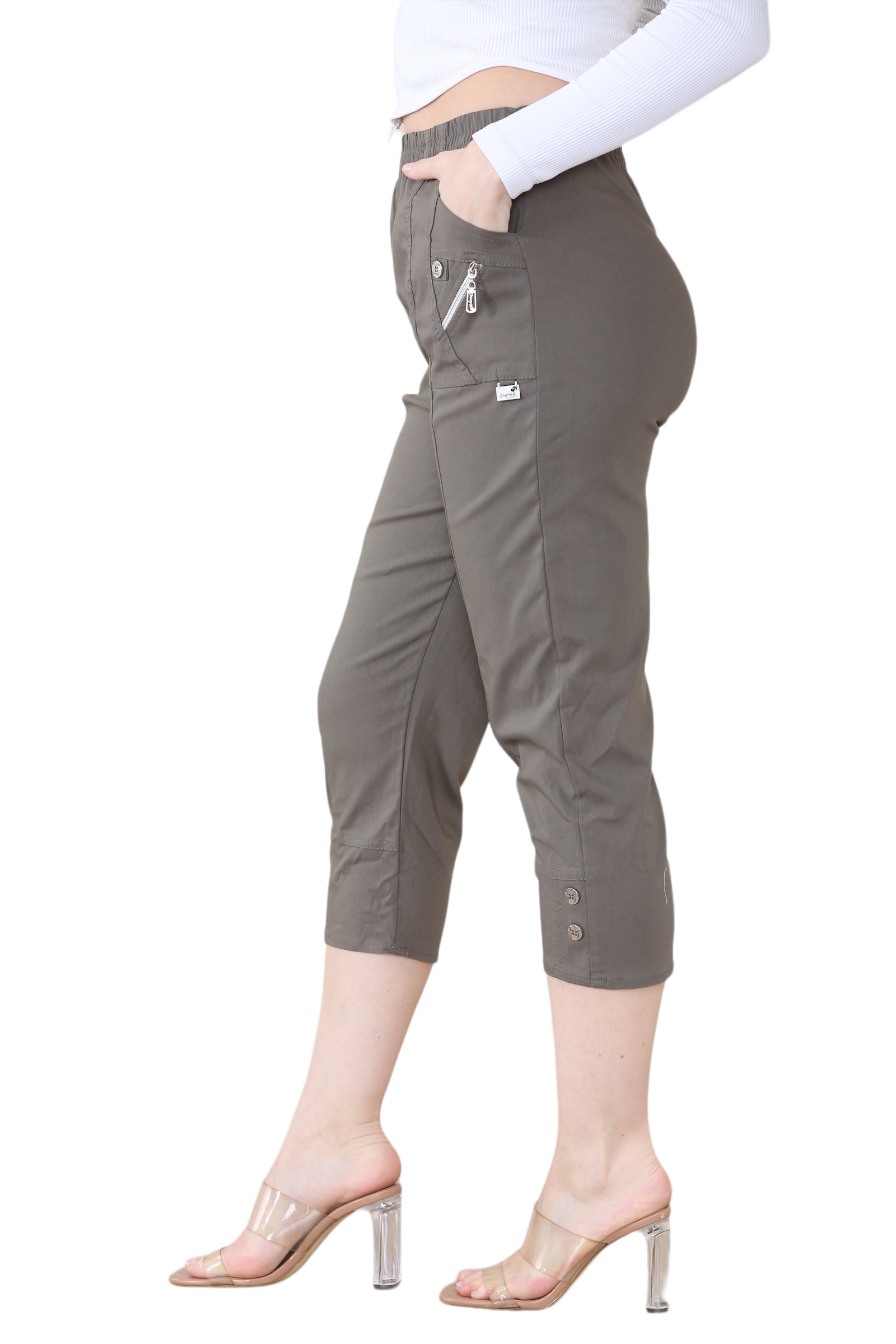 Coral Cherry Berry Capri Trousers For Women 12 - Dropwear