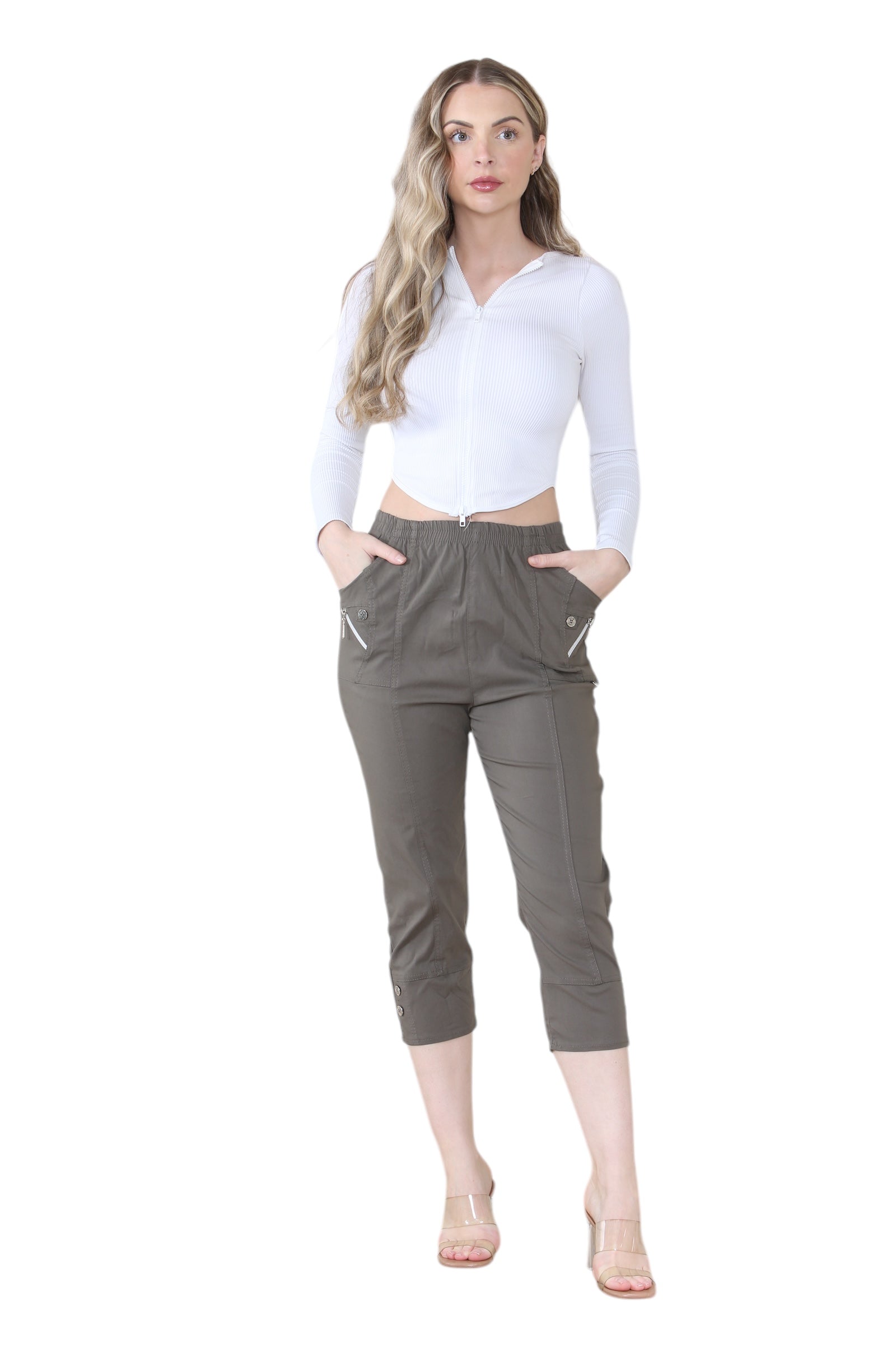 Black Cherry Berry Capri Trousers For Women 12 - Dropwear