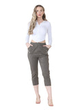 Black Cherry Berry Capri Trousers For Women 12 - Dropwear