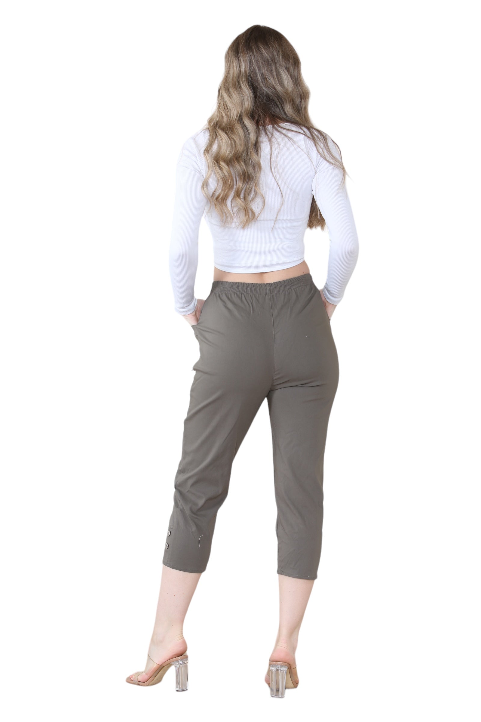 Coral Cherry Berry Capri Trousers For Women 14 - Dropwear