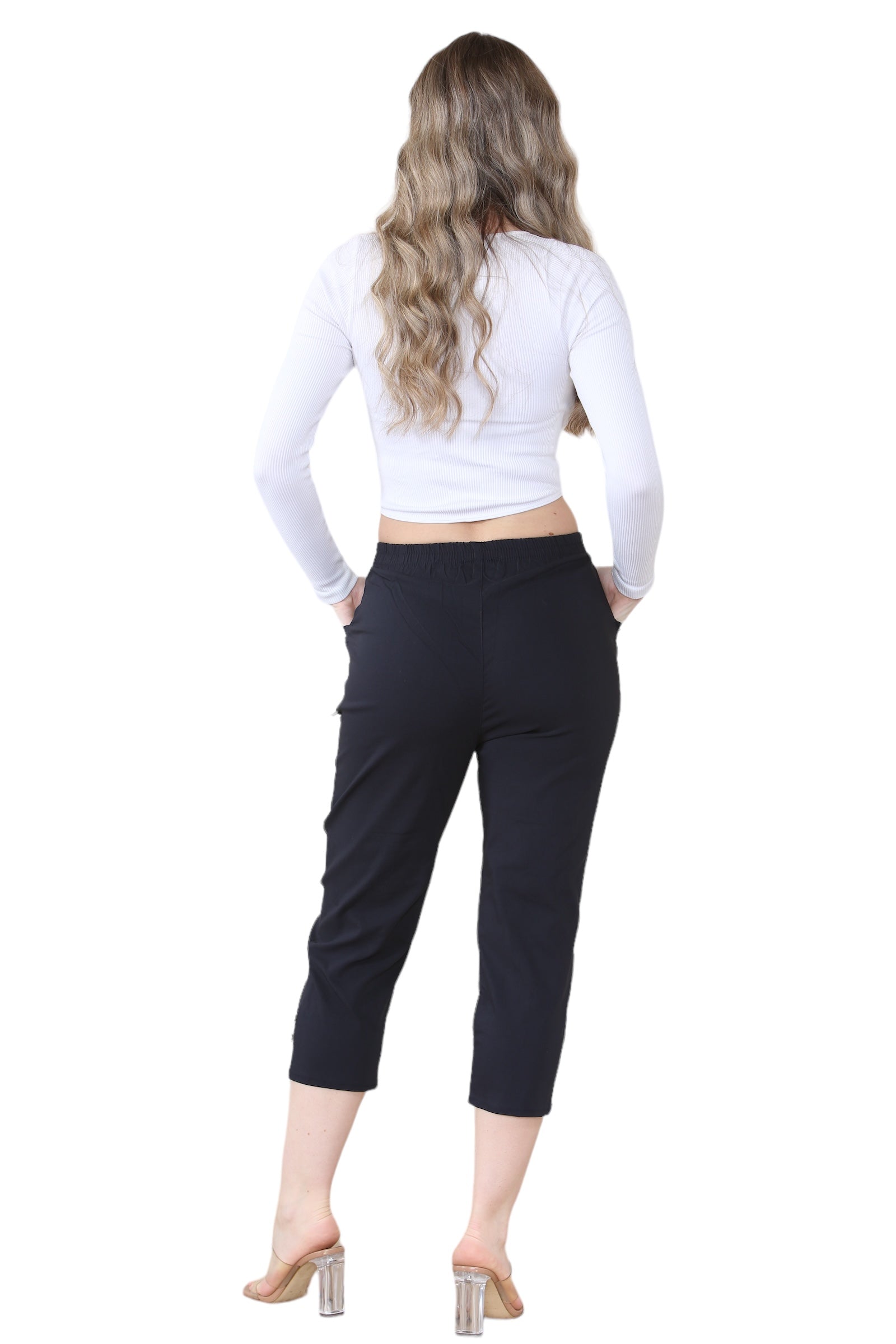 Coral Cherry Berry Capri Trousers For Women 20 - Dropwear