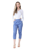 Coral Cherry Berry Capri Trousers For Women 22 - Dropwear