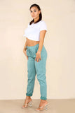Royal Blue Italian Glitter Drawstring Waistband Magic Pants For Women 8 - Dropwear