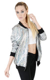 Mermaid Glitter Mermaid Sequin Bomber Jacket For Women 8-10 - Dropwear