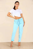 Royal Blue Italian Glitter Drawstring Waistband Magic Pants For Women 12 - Dropwear
